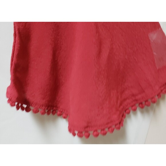 Exhilaration Womens Red Summer Dress Long Sleeve Embroidered Neck Lace Sz S NWOT - Picture 5 of 11